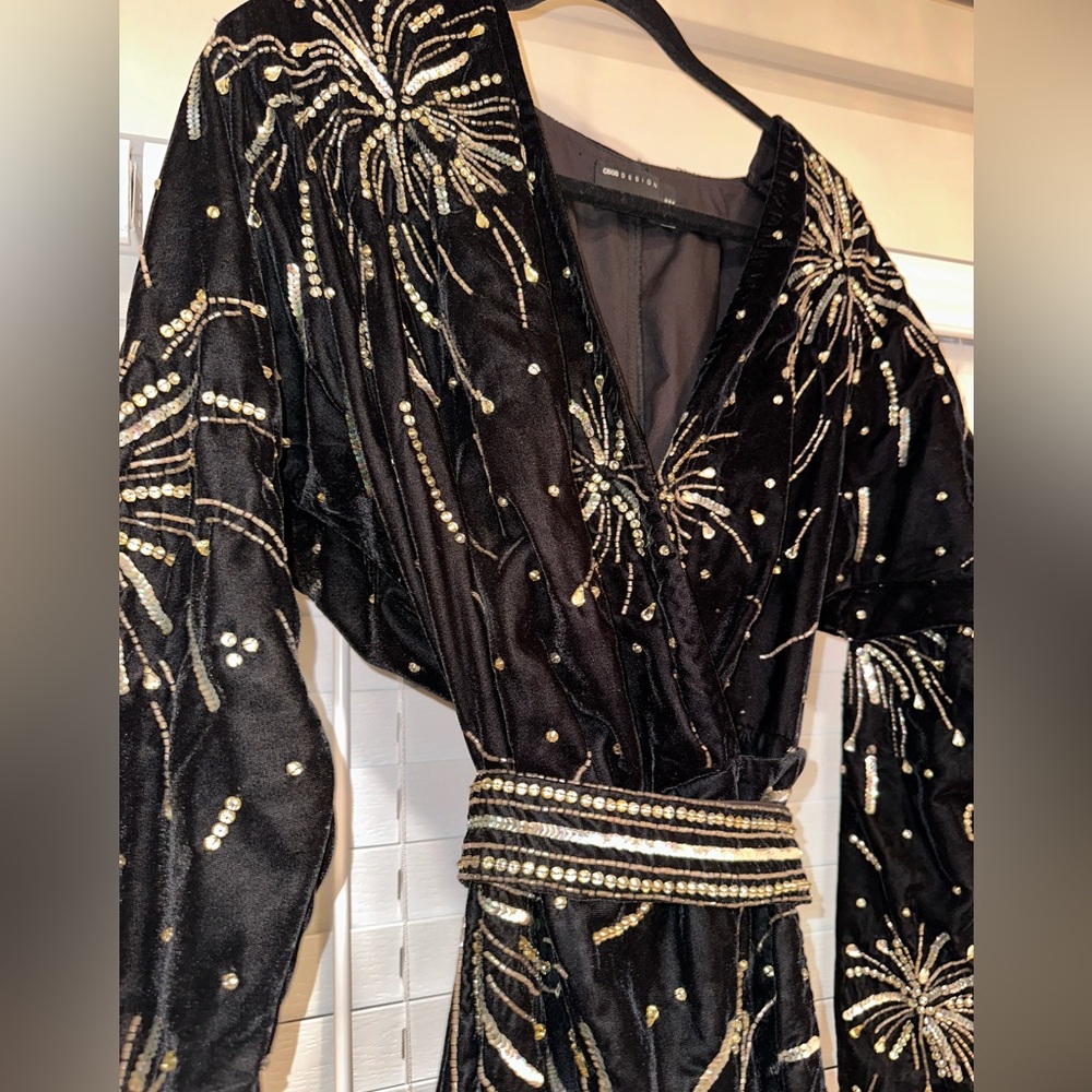 ASOS Black and Gold High Low Dress